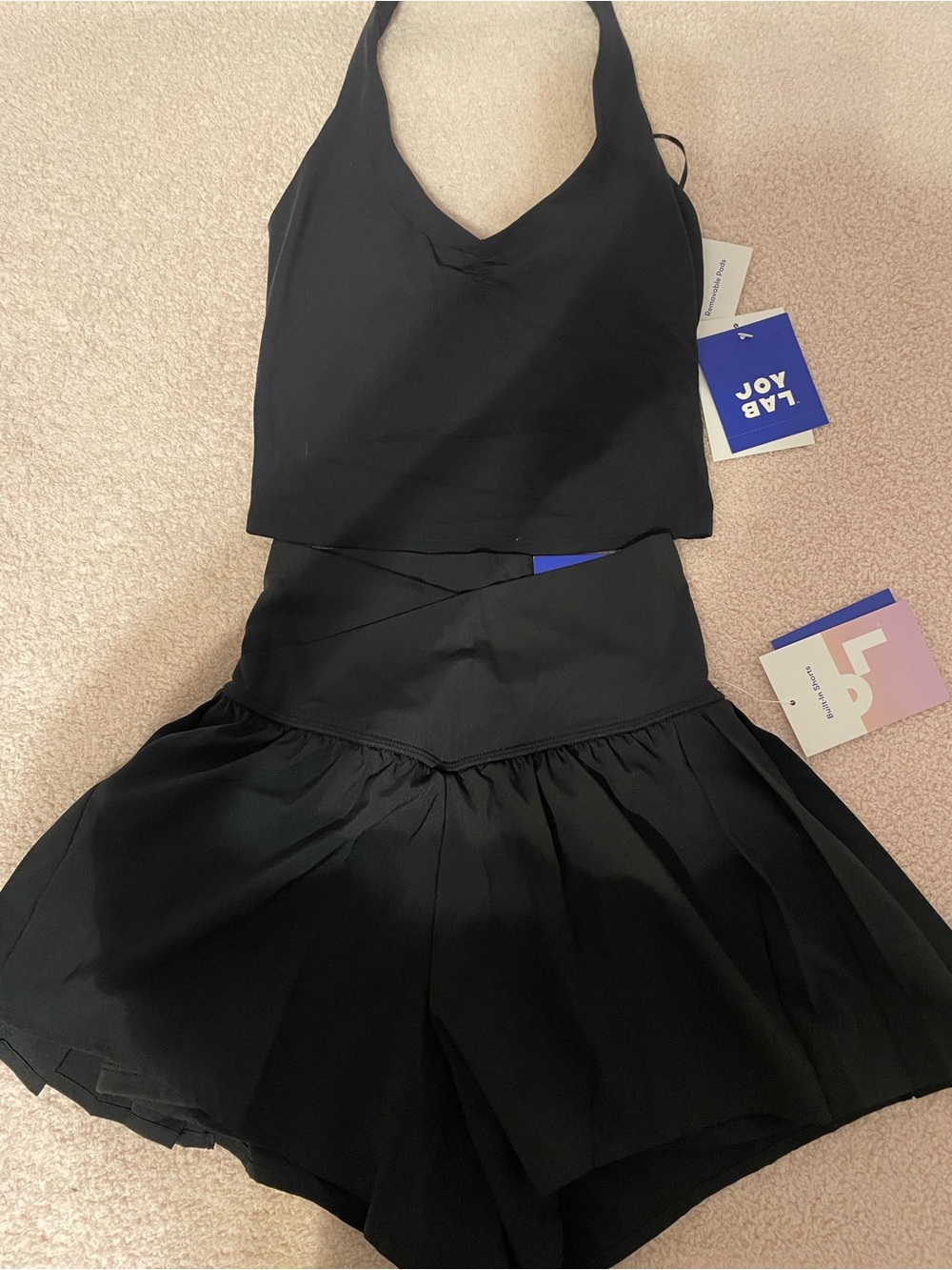 JoyLab Black Two-Piece Skirt Set